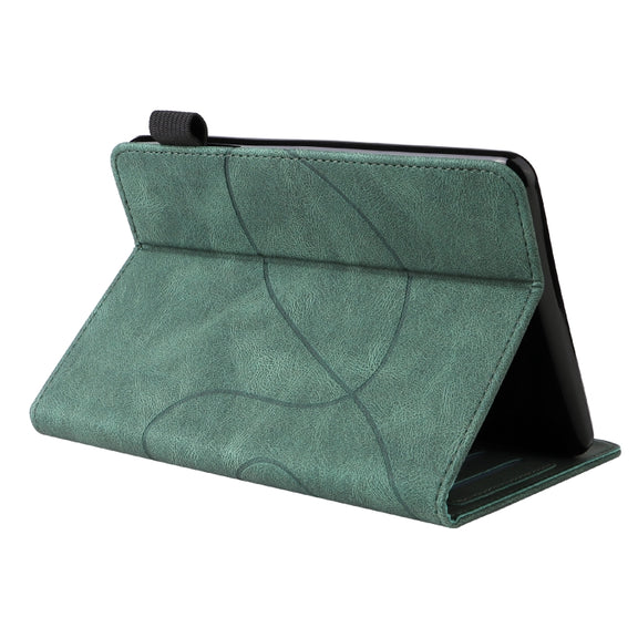 For Amazon Kindle Paperwhite 4 / 3 / 2 / 1 Dual-color Splicing Horizontal Flip PU Leather Case with Holder & Card Slots & Sleep / Wake-up Function(Green)