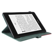 For Amazon Kindle Paperwhite 4 / 3 / 2 / 1 Dual-color Splicing Horizontal Flip PU Leather Case with Holder & Card Slots & Sleep / Wake-up Function(Green)