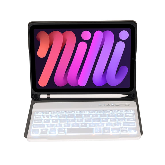 A06BS Ultra-thin Backlight Bluetooth Keyboard Leather Tablet Case with Holder & Pen Slot For iPad mini 6 / mini 7(Rose Gold)