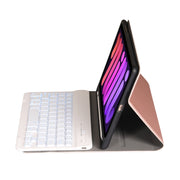 A06BS Ultra-thin Backlight Bluetooth Keyboard Leather Tablet Case with Holder & Pen Slot For iPad mini 6 / mini 7(Rose Gold)