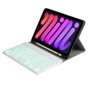 A06BS Ultra-thin Backlight Bluetooth Keyboard Leather Tablet Case with Holder & Pen Slot For iPad mini 6 / mini 7(Gold)