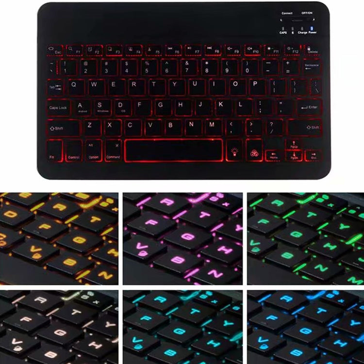 A06BS Ultra-thin Backlight Bluetooth Keyboard Leather Tablet Case with Holder & Pen Slot For iPad mini 6 / mini 7(Black)