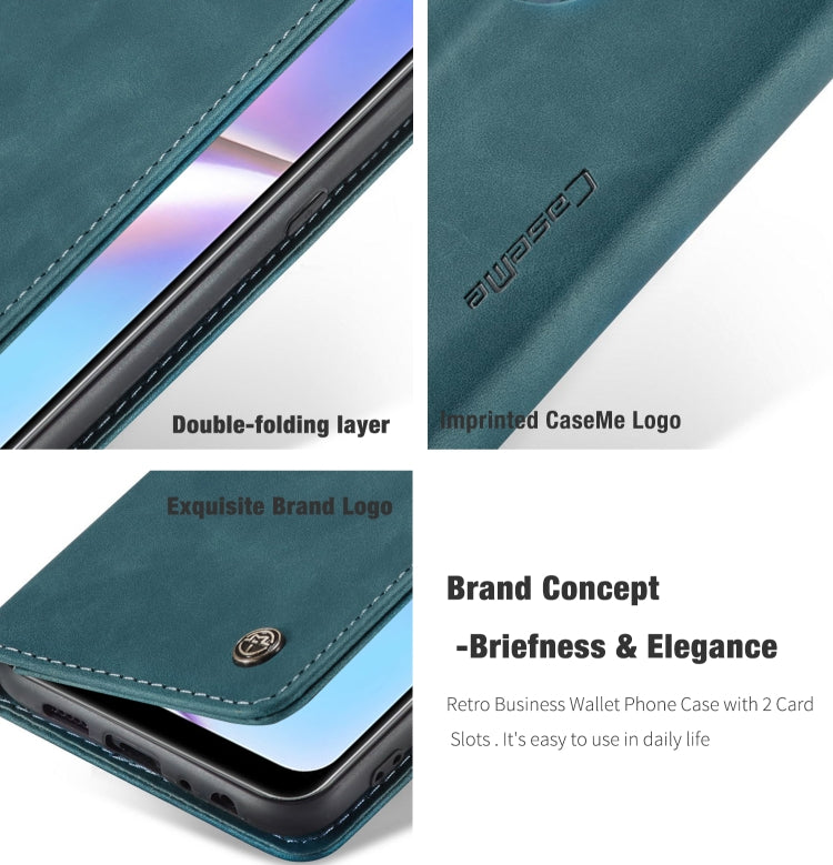 For Galaxy A10s CaseMe-013 Multifunctional Horizontal Flip Leather Case with Card Slot & Holder & Wallet(Blue)