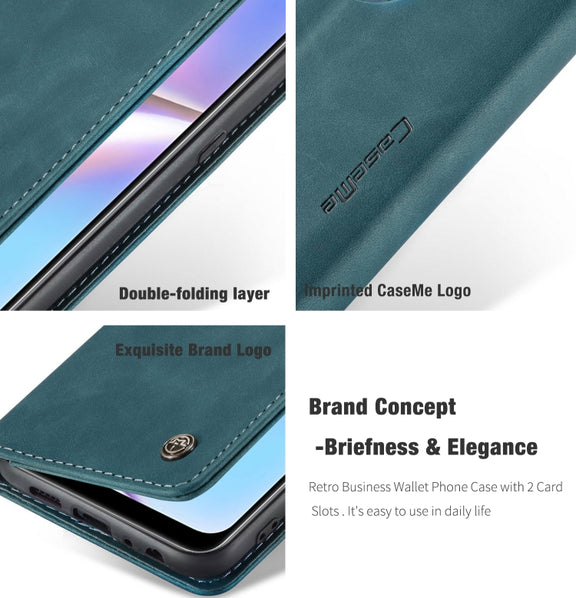 For Galaxy A10s CaseMe-013 Multifunctional Horizontal Flip Leather Case with Card Slot & Holder & Wallet(Blue)