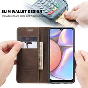For Galaxy A10s CaseMe-013 Multifunctional Horizontal Flip Leather Case with Card Slot & Holder & Wallet(Coffee)