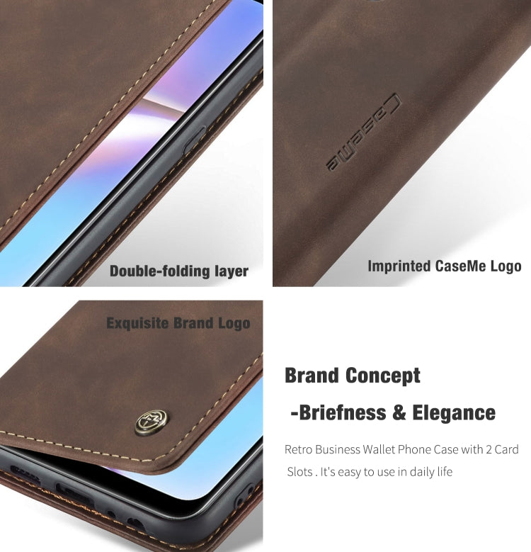 For Galaxy A10s CaseMe-013 Multifunctional Horizontal Flip Leather Case with Card Slot & Holder & Wallet(Coffee)