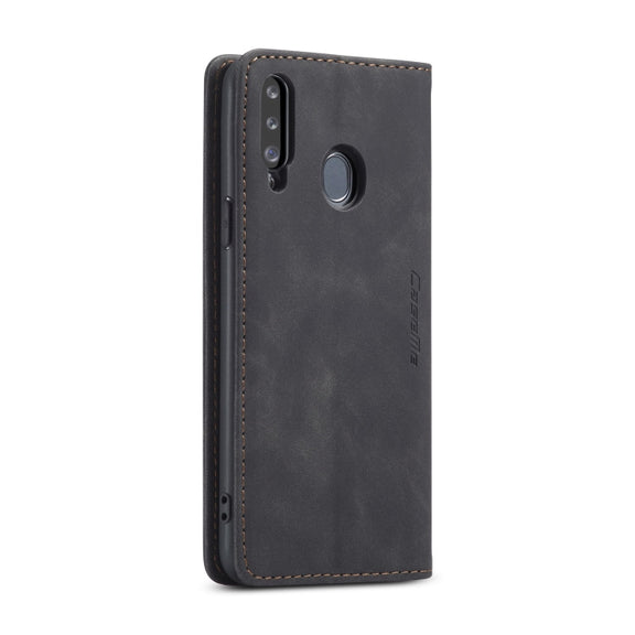For Galaxy A20s CaseMe-013 Multifunctional Horizontal Flip Leather Case with Card Slot & Holder & Wallet(Black)