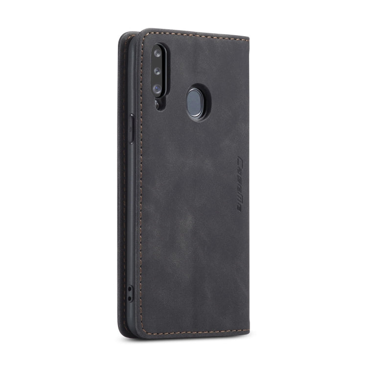 For Galaxy A20s CaseMe-013 Multifunctional Horizontal Flip Leather Case with Card Slot & Holder & Wallet(Black)