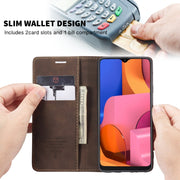 For Galaxy A20s CaseMe-013 Multifunctional Horizontal Flip Leather Case with Card Slot & Holder & Wallet(Coffee)