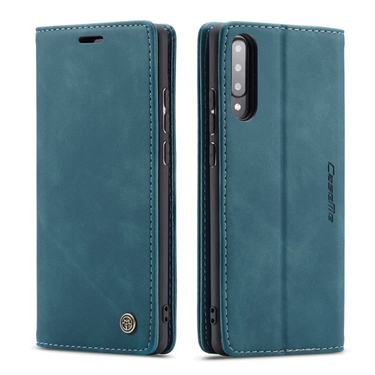 For Galaxy A70s CaseMe-013 Multifunctional Horizontal Flip Leather Case with Card Slot & Holder & Wallet(Blue)
