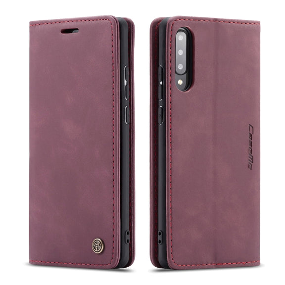 For Galaxy A70s CaseMe-013 Multifunctional Horizontal Flip Leather Case with Card Slot & Holder & Wallet(Wine Red)