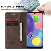 For Galaxy A70s CaseMe-013 Multifunctional Horizontal Flip Leather Case with Card Slot & Holder & Wallet(Coffee)