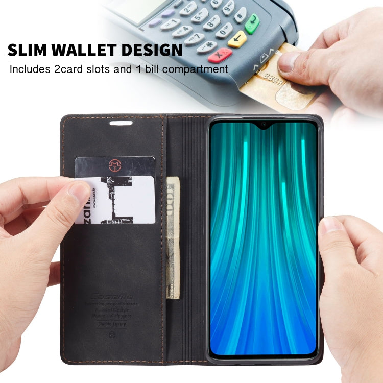 For Xiaomi Redmi Note 8 Pro CaseMe-013 Multifunctional Horizontal Flip Leather Case with Card Slot & Holder & Wallet(Black)