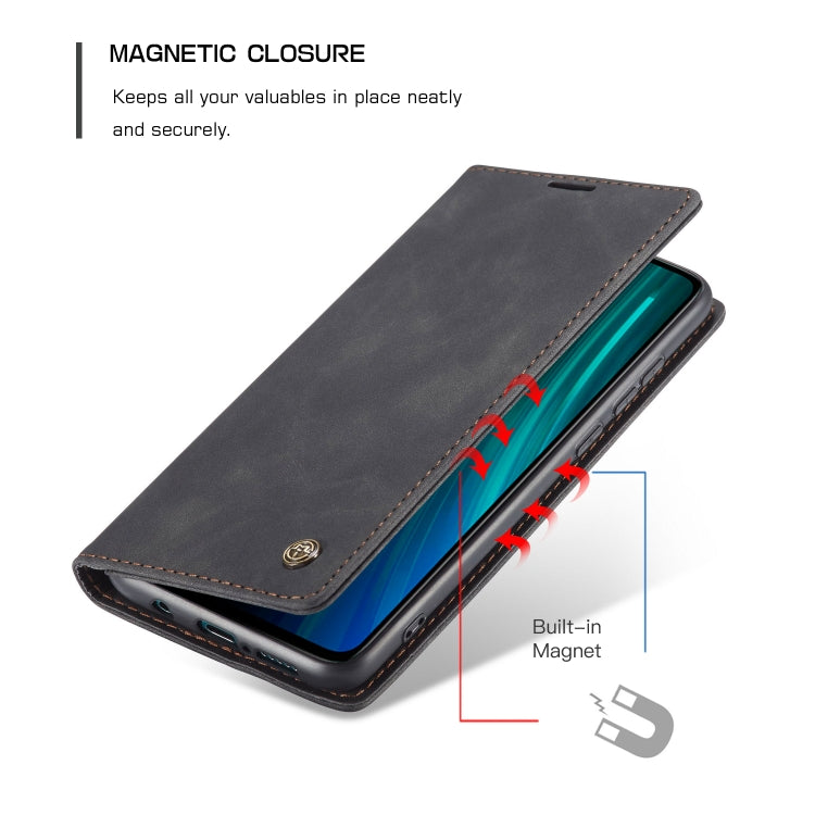 For Xiaomi Redmi Note 8 Pro CaseMe-013 Multifunctional Horizontal Flip Leather Case with Card Slot & Holder & Wallet(Black)