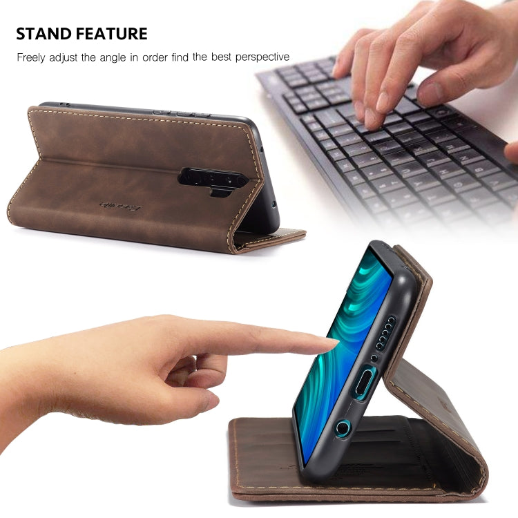 For Xiaomi Redmi Note 8 Pro CaseMe-013 Multifunctional Horizontal Flip Leather Case with Card Slot & Holder & Wallet(Coffee)