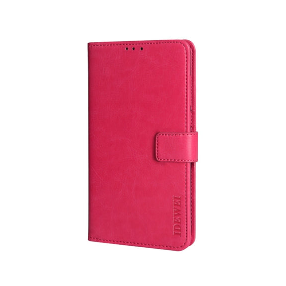 For U-MAGIC 30e idewei Crazy Horse Texture Horizontal Flip Leather Case with Holder & Card Slots & Wallet(Rose Red)
