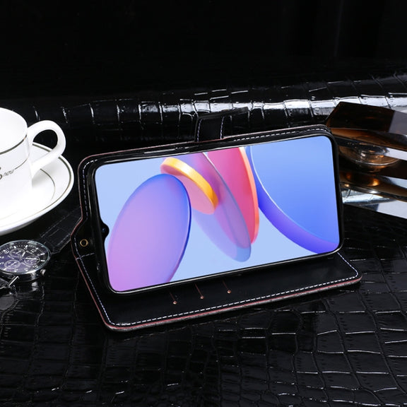 For U-MAGIC 30e idewei Crocodile Texture Horizontal Flip Leather Case with Holder & Card Slots & Wallet(Dark Blue)