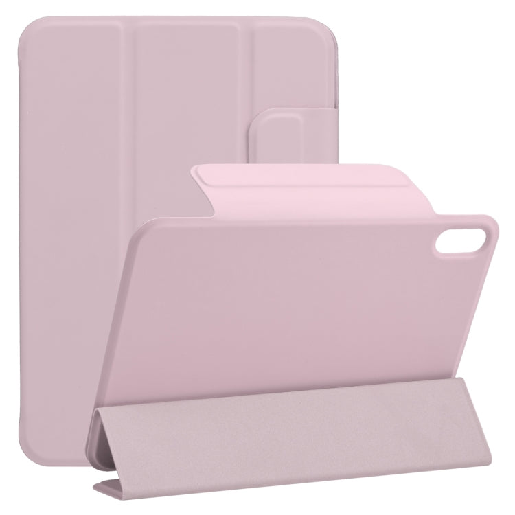 For iPad mini 2024 / mini 6 Horizontal Flip Ultra-thin Fixed Buckle Magnetic PU Tablet Case With Three-folding Holder & Sleep / Wake-up Function(Pink)