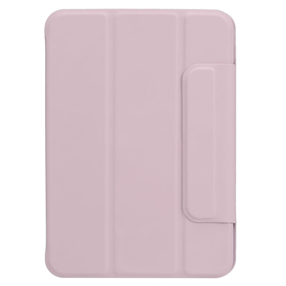 For iPad mini 2024 / mini 6 Horizontal Flip Ultra-thin Fixed Buckle Magnetic PU Tablet Case With Three-folding Holder & Sleep / Wake-up Function(Pink)