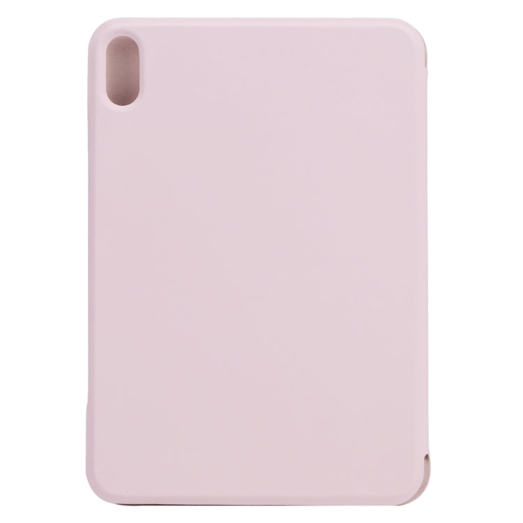 For iPad mini 2024 / mini 6 Horizontal Flip Ultra-thin Fixed Buckle Magnetic PU Tablet Case With Three-folding Holder & Sleep / Wake-up Function(Pink)