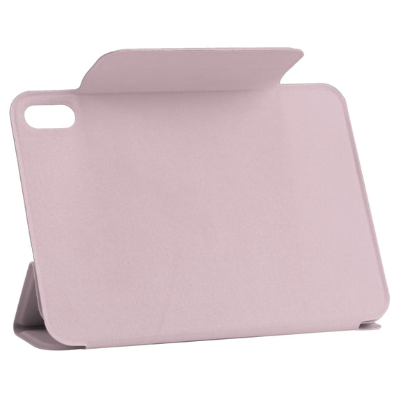 For iPad mini 2024 / mini 6 Horizontal Flip Ultra-thin Fixed Buckle Magnetic PU Tablet Case With Three-folding Holder & Sleep / Wake-up Function(Pink)