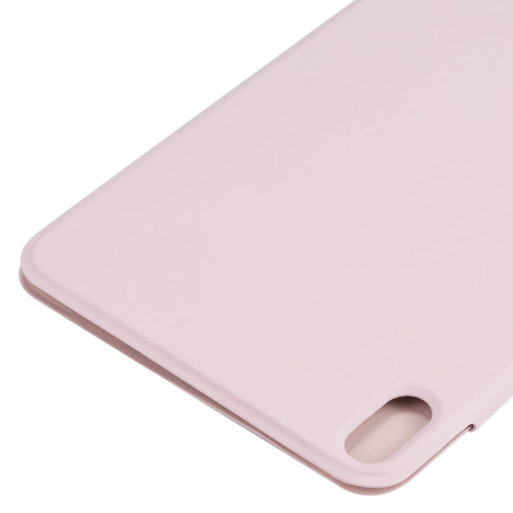 For iPad mini 2024 / mini 6 Horizontal Flip Ultra-thin Fixed Buckle Magnetic PU Tablet Case With Three-folding Holder & Sleep / Wake-up Function(Pink)