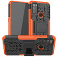 For Alcatel 3L (2021) Tire Texture Shockproof TPU+PC Protective Case with Holder(Orange) - Alcatel Cases by PMC TechLife | Online Shopping South Africa | PMC TechLife | Buy Now Pay Later Mobicred