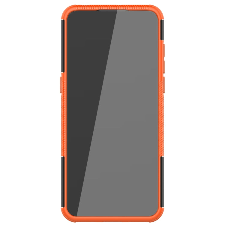 For Alcatel 3L (2021) Tire Texture Shockproof TPU+PC Protective Case with Holder(Orange)