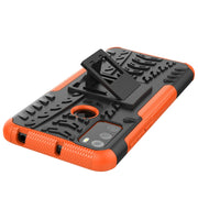 For Alcatel 3L (2021) Tire Texture Shockproof TPU+PC Protective Case with Holder(Orange)