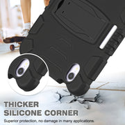 For iPad mini 6 3-Layer Protection Screen Frame + PC + Silicone Shockproof Combination Tablet Case with Holder(Black+Black)
