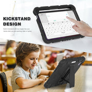 For iPad mini 6 3-Layer Protection Screen Frame + PC + Silicone Shockproof Combination Tablet Case with Holder(Black+Black)