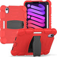 For iPad mini 6 / mini 2024 Tri-Layer Protection Screen Frame Heavy Duty PC Hybrid Silicone Case with Holder(Red+Black) - free shipping - PMC Jewellery - Order now!