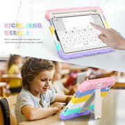 For iPad mini 6 3-Layer Protection Screen Frame + PC + Silicone Shockproof Combination Tablet Case with Holder(Colorful Pink)