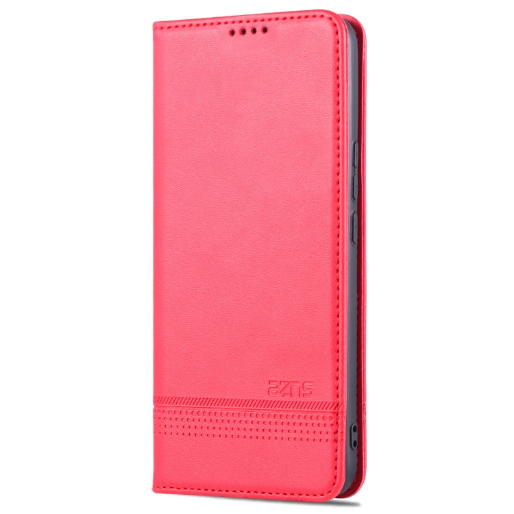 For U-MAGIC 30e AZNS Magnetic Calf Texture Horizontal Flip Leather Case with Card Slots & Holder & Wallet(Red)