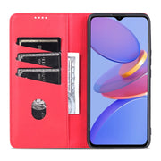 For U-MAGIC 30e AZNS Magnetic Calf Texture Horizontal Flip Leather Case with Card Slots & Holder & Wallet(Red)