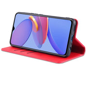 For U-MAGIC 30e AZNS Magnetic Calf Texture Horizontal Flip Leather Case with Card Slots & Holder & Wallet(Red)