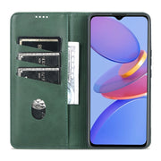 For U-MAGIC 30e AZNS Magnetic Calf Texture Horizontal Flip Leather Case with Card Slots & Holder & Wallet(Dark Green)
