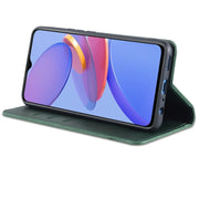 For U-MAGIC 30e AZNS Magnetic Calf Texture Horizontal Flip Leather Case with Card Slots & Holder & Wallet(Dark Green)