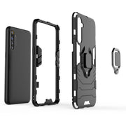 For OPPO Realme XT & K5 Shockproof PC + TPU Protective Case with Magnetic Ring Holder(Black)