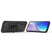 For OPPO Realme XT & K5 Shockproof PC + TPU Protective Case with Magnetic Ring Holder(Black)