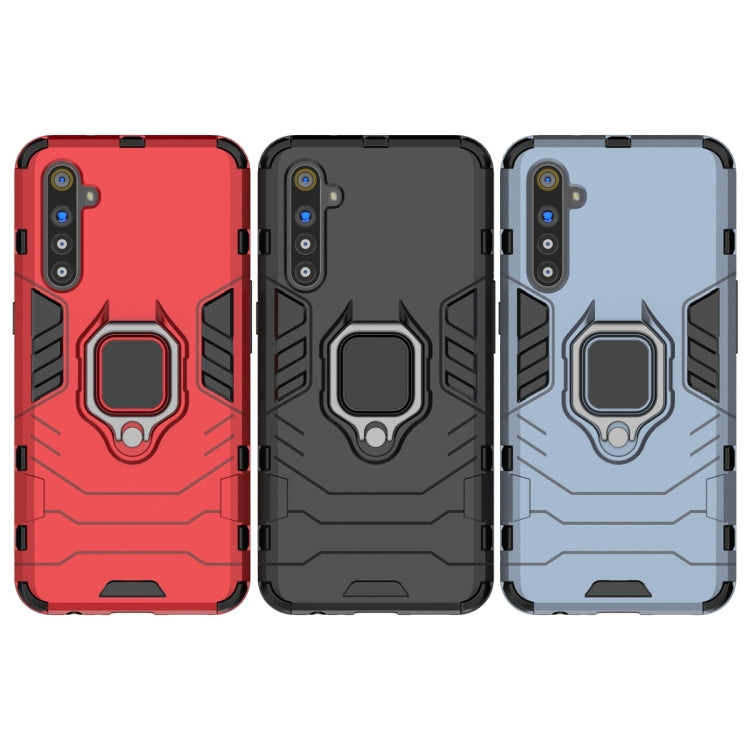 For OPPO Realme XT & K5 Shockproof PC + TPU Protective Case with Magnetic Ring Holder(Black)