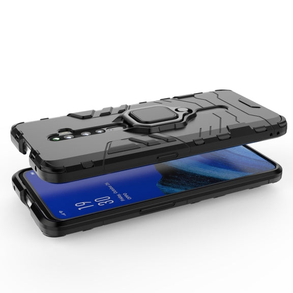 For OPPO Reno2 Z Shockproof PC + TPU Protective Case with Magnetic Ring Holder(Red)