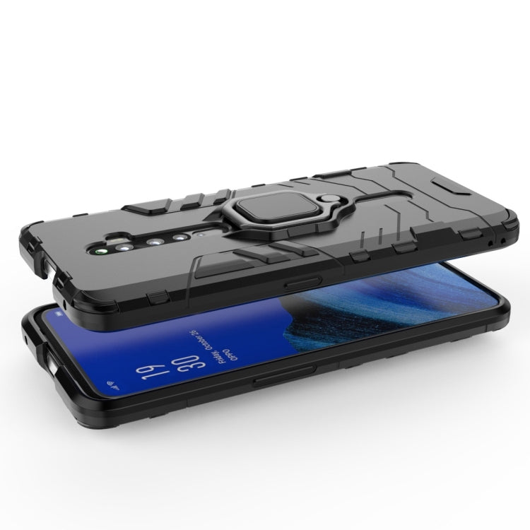 For OPPO Reno2 Z Shockproof PC + TPU Protective Case with Magnetic Ring Holder(Red)