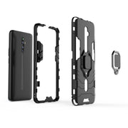 For OPPO Reno2 Z Shockproof PC + TPU Protective Case with Magnetic Ring Holder(Red)