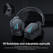 ONIKUMA B60 Bluetooth 5.0 Adjustable Strong Bass Gaming Wireless Bluetooth Headset with Microphone(Black)