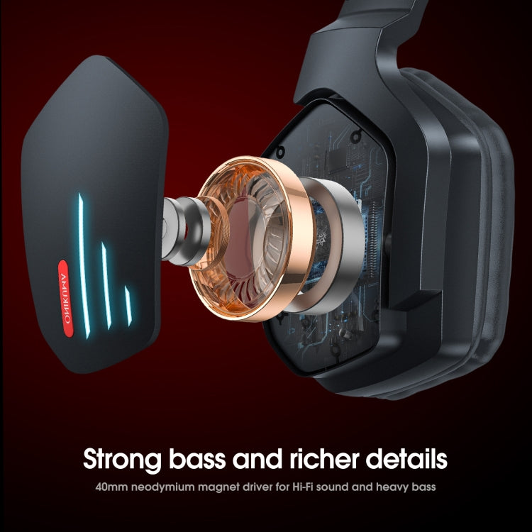 ONIKUMA B60 Bluetooth 5.0 Adjustable Strong Bass Gaming Wireless Bluetooth Headset with Microphone(Black)