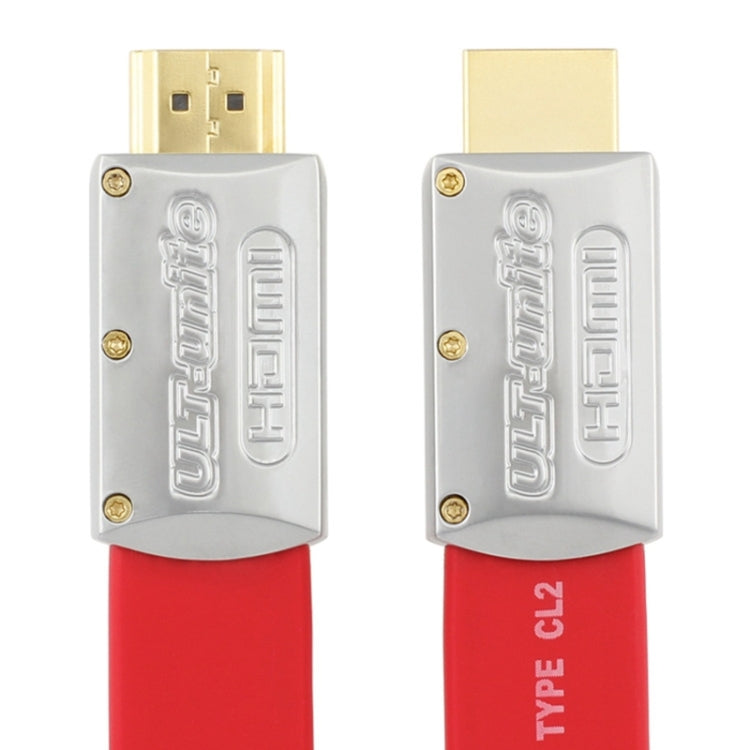 ULT-unite 4K Ultra HD Gold-plated HDMI to HDMI Flat Cable, Cable Length:5m(Red)