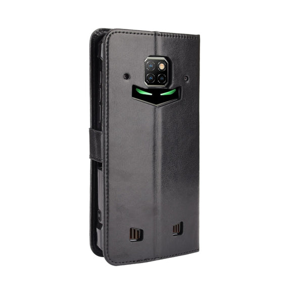 For Doogee S88 Plus / S88 Pro Crazy Horse Texture Horizontal Flip Leather Case with Holder & Card Slots & Lanyard(Black)