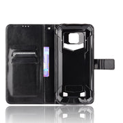 For Doogee S88 Plus / S88 Pro Crazy Horse Texture Horizontal Flip Leather Case with Holder & Card Slots & Lanyard(Black)