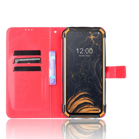 For Doogee S88 Plus / S88 Pro Crazy Horse Texture Horizontal Flip Leather Case with Holder & Card Slots & Lanyard(Red)